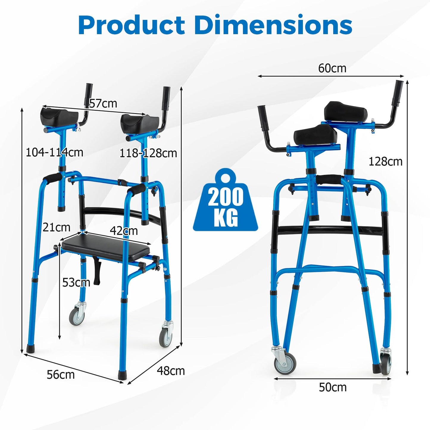 Versatile Rolling Walker with Padded Seat and 2 Premium Wheels