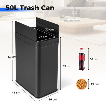 50L Slim Kitchen Trash Can with Wing Lids