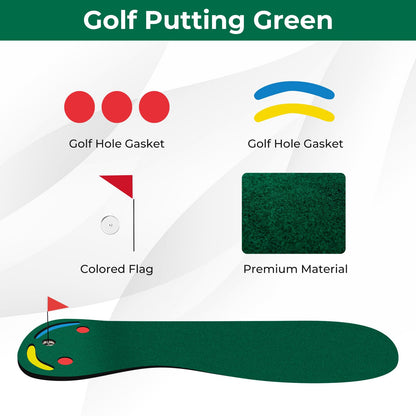 Golf Putting Green Set with 3 Putting Cups 1 Flag and Golf Hole Covers