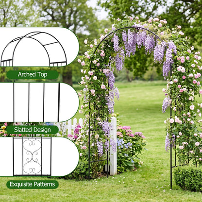 Garden Arch, Heavy Duty Metal Roses Vines Climbing Plants Support Archway
