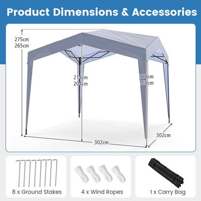 3m x 3m Pop up Canopy Tent without Sidewalls and Netting