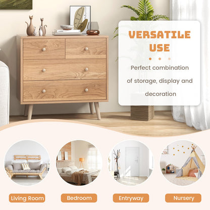 4-Drawer Dresser Modern Storage Chest Cabinet with Handles