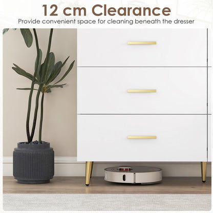 6 Drawer Dresser with Anti-Toppling Device for Living Room