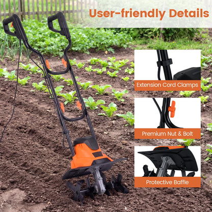 Electric Garden Tiller, 1200W/750W Powerful Soil Cultivator Rotavator with 36cm/32cm Tilling Width