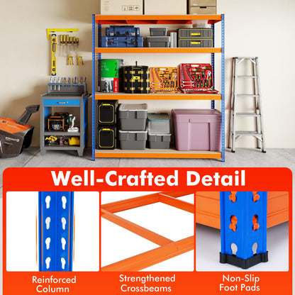 4 Tier Garage Shelving Unit, 180 x 61 x 203cm Boltless Storage Rack