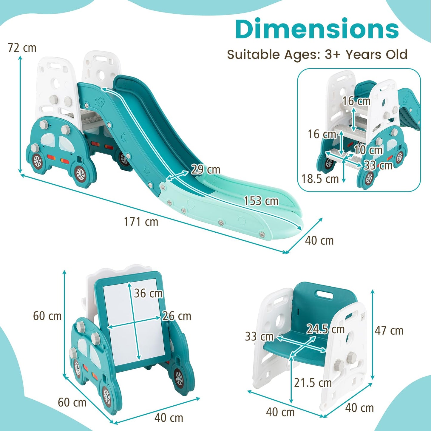 5 in 1 Convertible Kids Art Easel with Double-Sided Magnetic Dry Erase