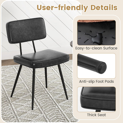 Kitchen Faux Leather Upholstered Dining Chair Set of 2