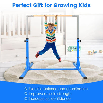 Kids Foldable Gymnastics Bar with 13 Adjustable Height