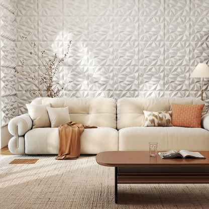 20-Pack 3D Wall Panels with Decorative Diamond Patterns