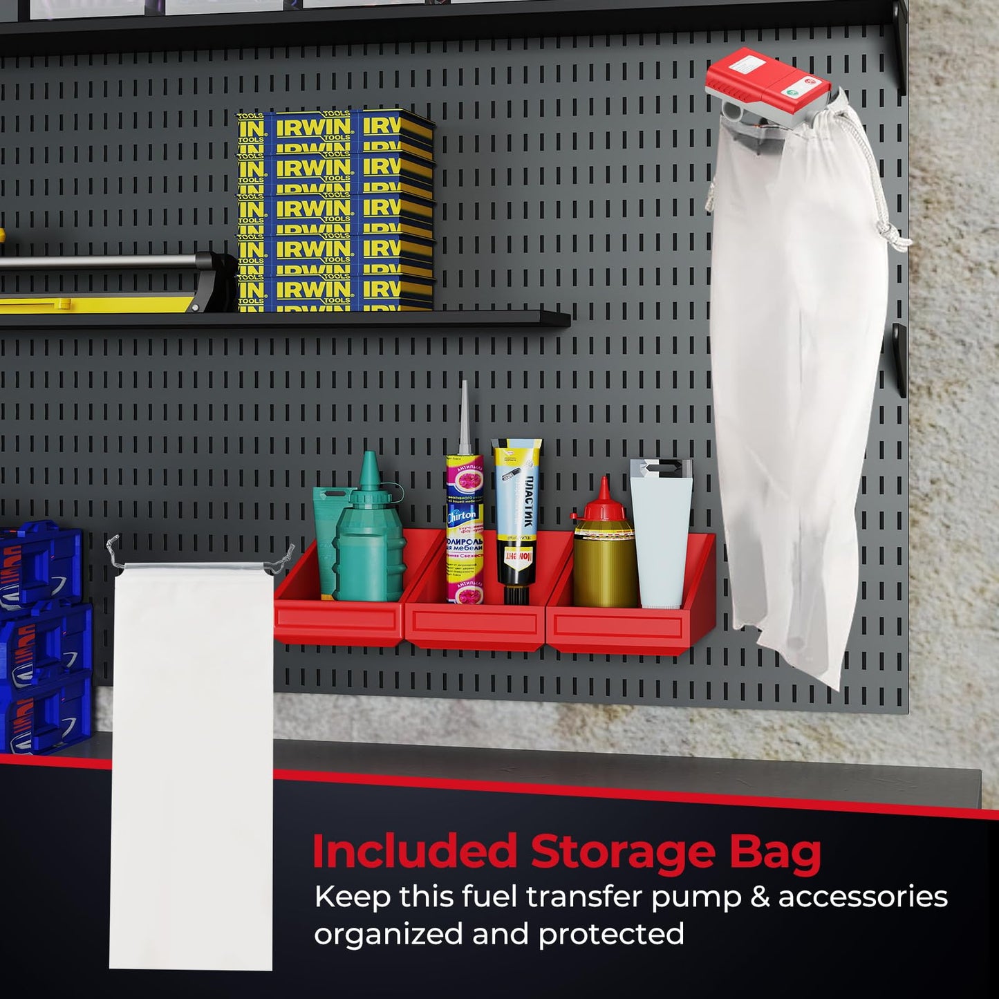 Fuel Transfer Pump with Nozzle for Flow Control & Stop, Battery