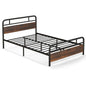 Single/Double/King Platform Bed Frame, Metal Slatted Mattress Foundation with Headboard & Footboard