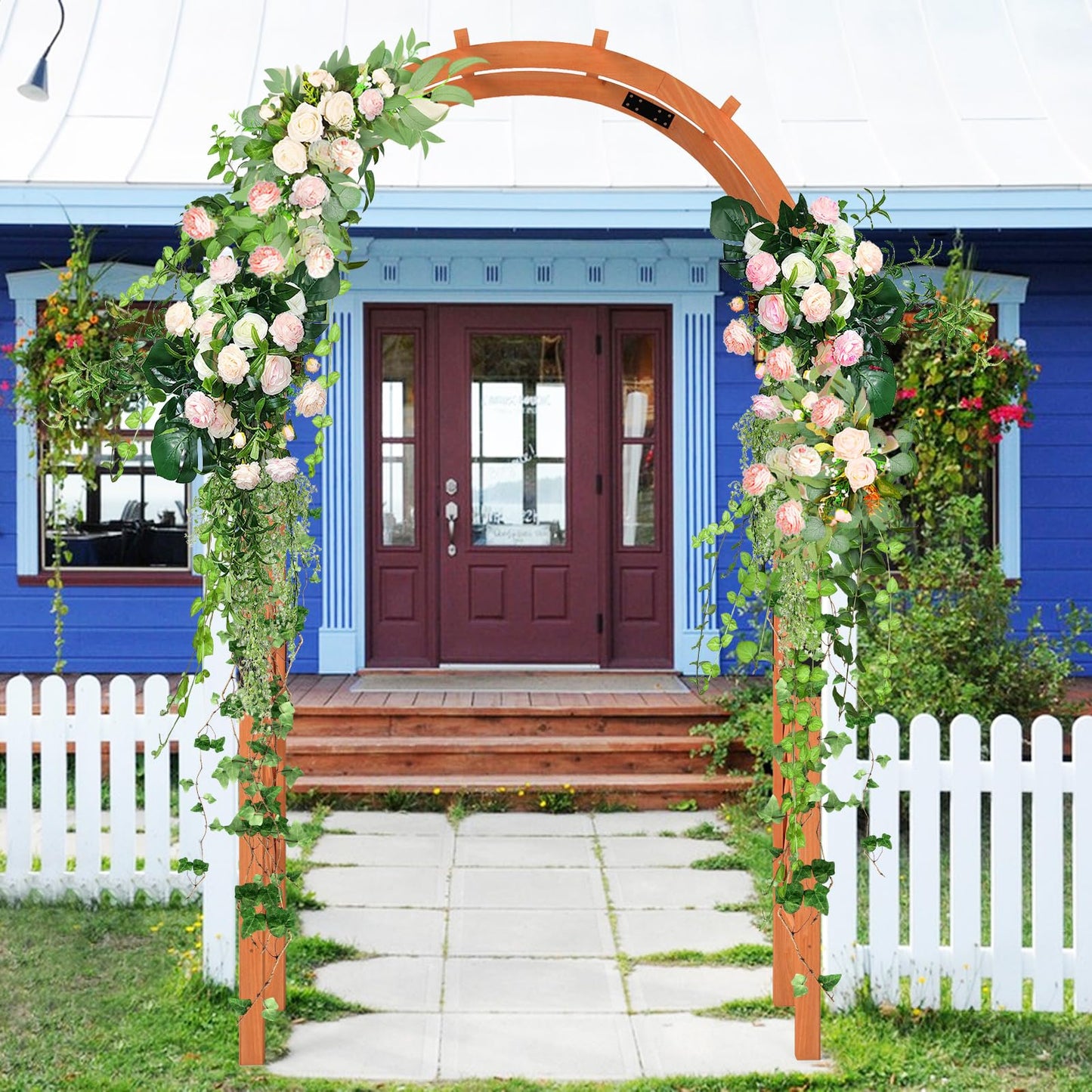 235 cm Wooden Garden Arbor Solid Wood Trellis for Climbing Plants