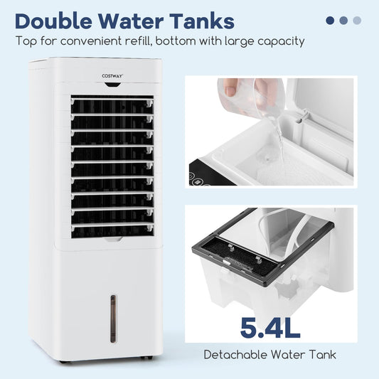 Giantex 5-in-1 Evaporative Air Cooler & Heater, Windowless Oscillating Swamp Cooler/Cooling Fan/Humidifier
