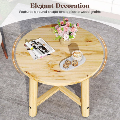 Solid Wood Small Round Outdoor Coffee Table