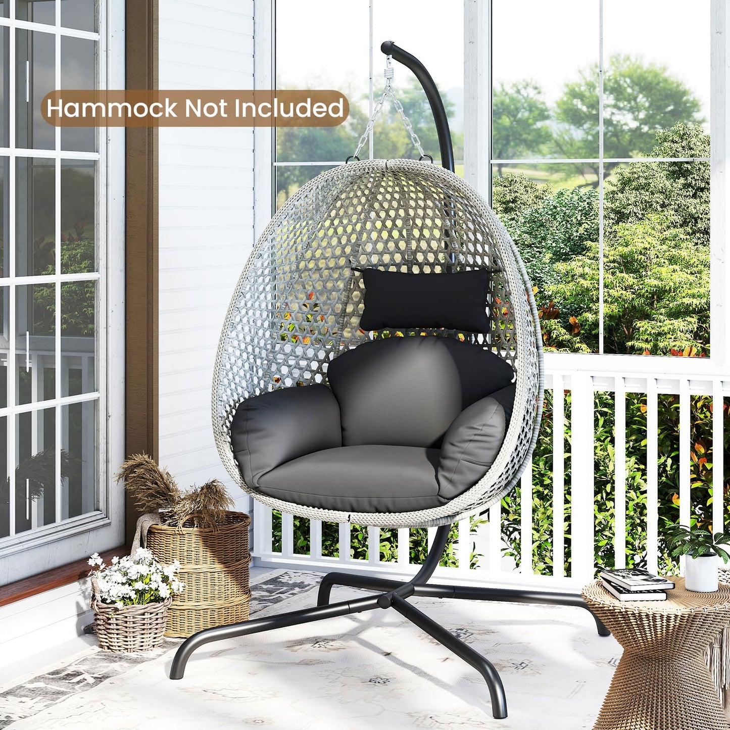 C Frame Hammock Chair Stand for Living Room