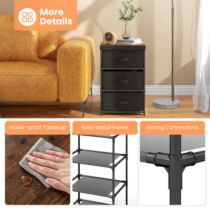 Fabric Storage Organizer Tower Unit with Removable Lid