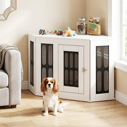 Corner Dog Crate Furniture Metal Side Table for Small Dogs