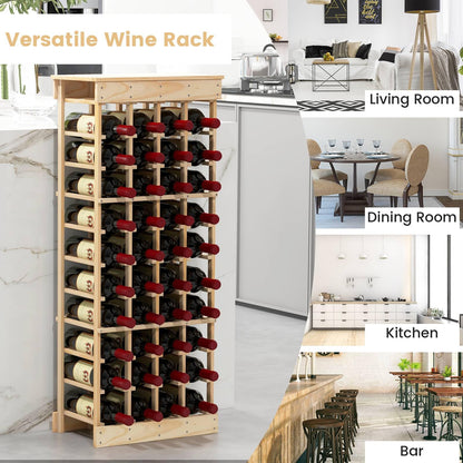 40-Bottle Freestanding Wine Rack Storage Shelf with Tabletop