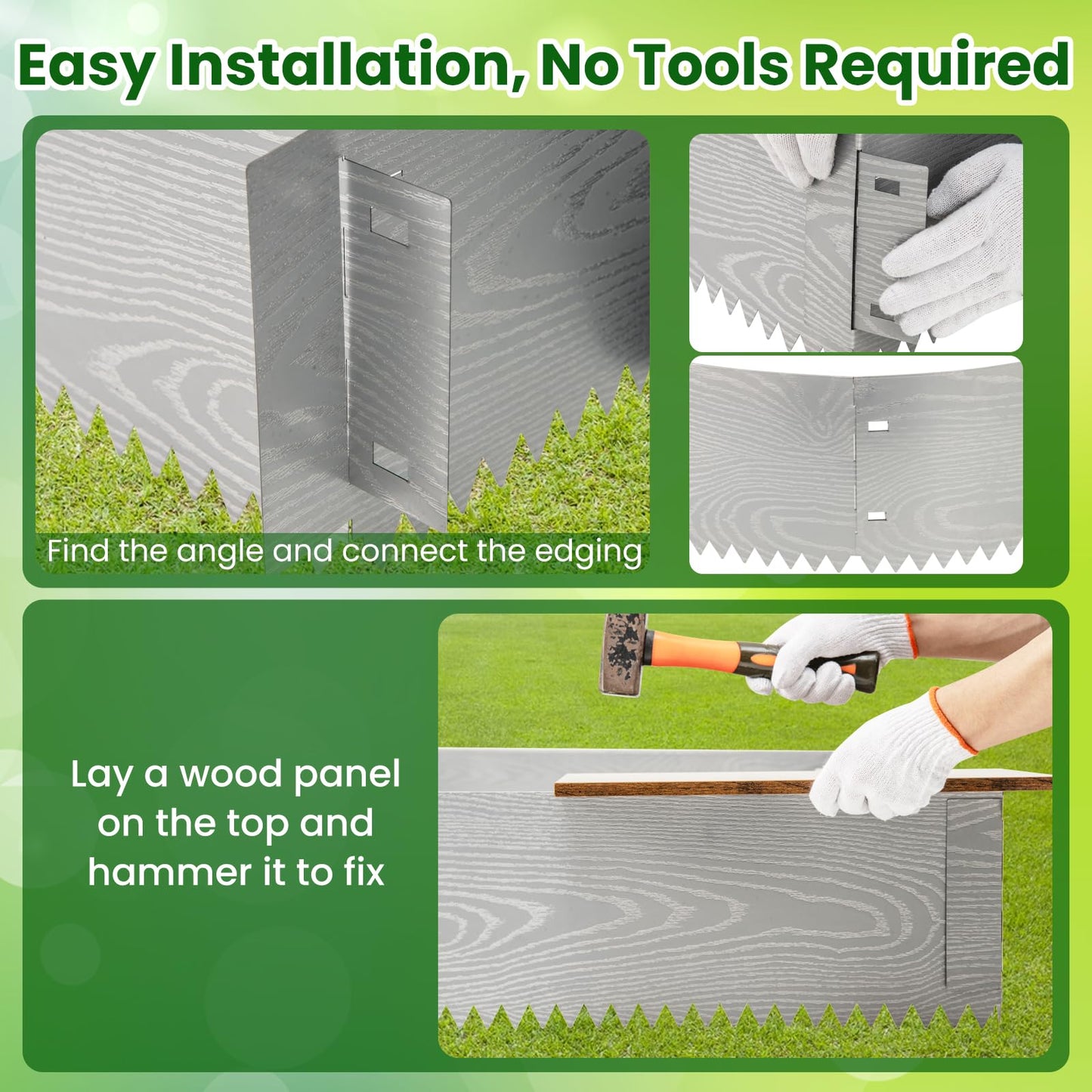 6-Pack 600 cm Galvanized Metal Landscape Edging for Lawn Yard
