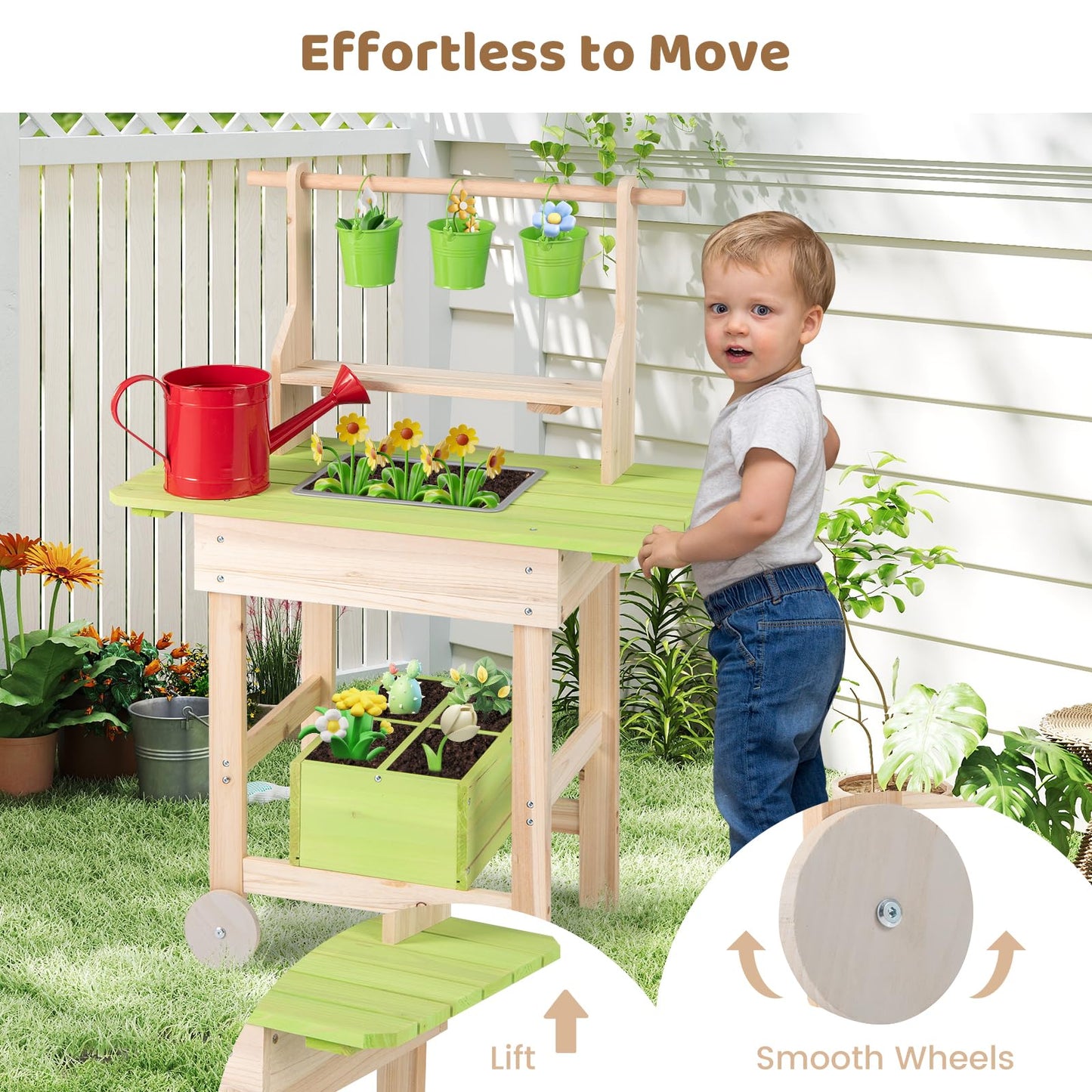 Mud Kitchen, Outdoor Kids Play Kitchen with Removable Pots