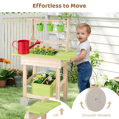 Mud Kitchen, Outdoor Kids Play Kitchen with Removable Pots