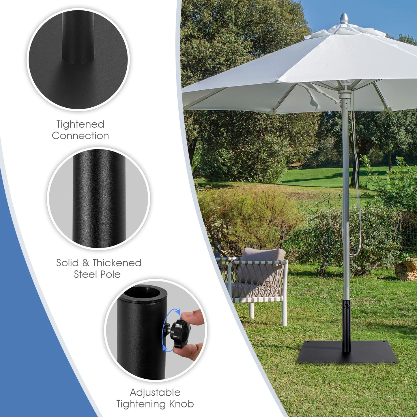 Parasol Base, Heavy Duty Square Market Umbrella Base Stand