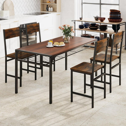 Dining Chairs Set of 2, Metal Frame Kitchen Chairs with Slanted Backrest