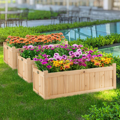Folding Wooden Flower Planter with Drainage Hole (70 x 30 x 25cm)