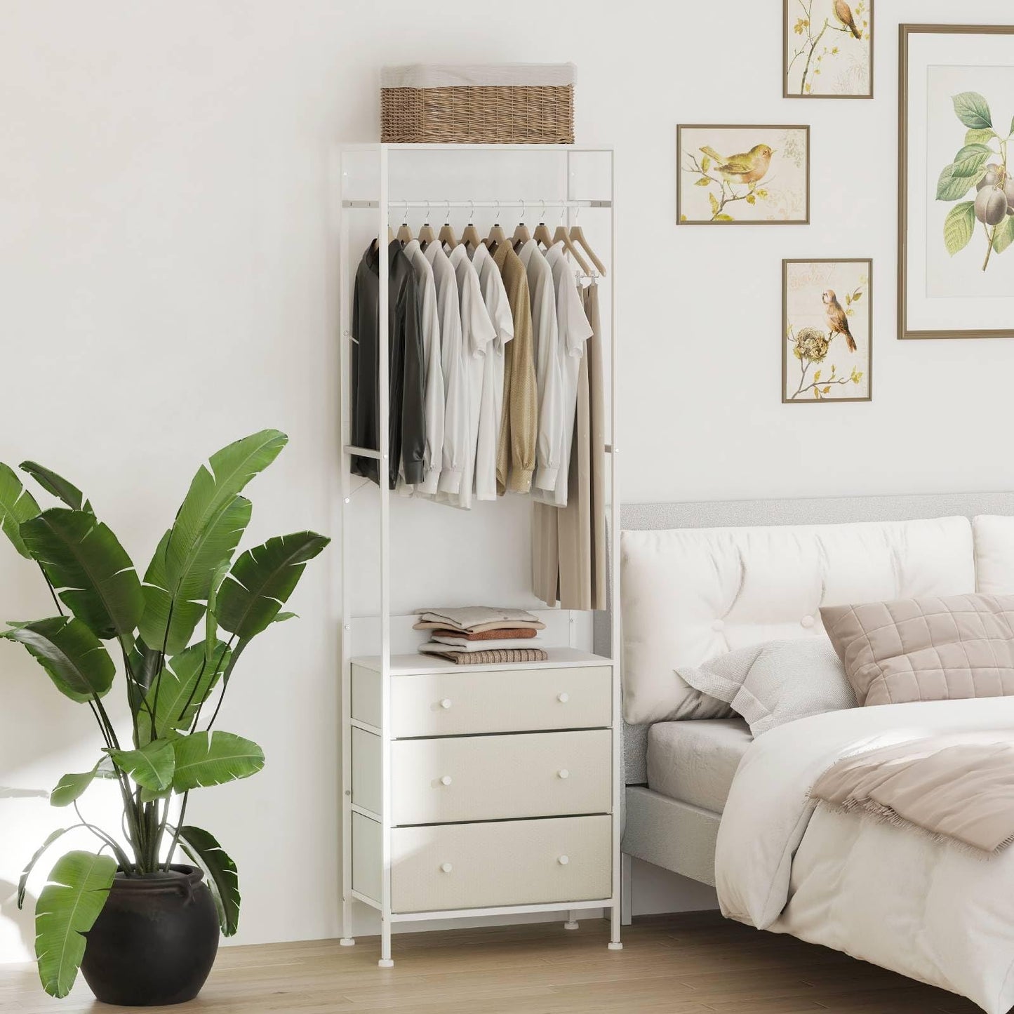 Freestanding Closet Organizer Clothes Rack with Drawers