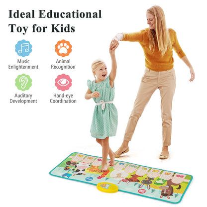 Kids Musical Animal Farm Mat with 10 Piano Keys and 10 Built-in Songs