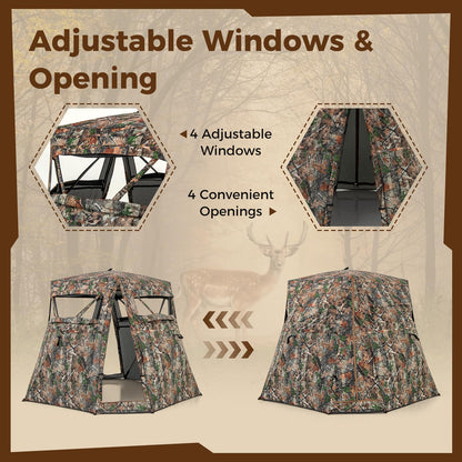 360° One Way See Through Camouflage Ground Tent with Carrying Bag