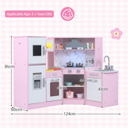 Kids Corner Kitchen Playset with Separated Washing Basin