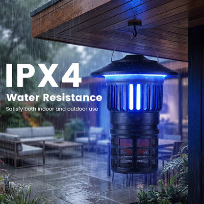 Outdoor Fly Trap with LED Lantern & Candle Lamp and Fan Suction