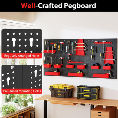 120 x 60cm Pegboard Organizer Kit for DIY Workshop Craft Room