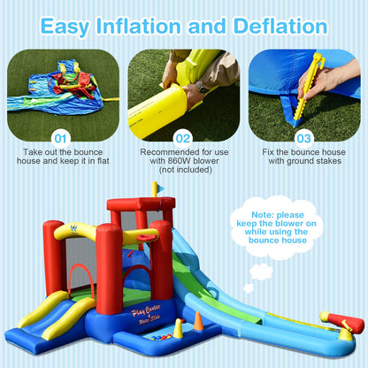 9 in 1 Giant Kids Bounce House with Water Slide without Blower
