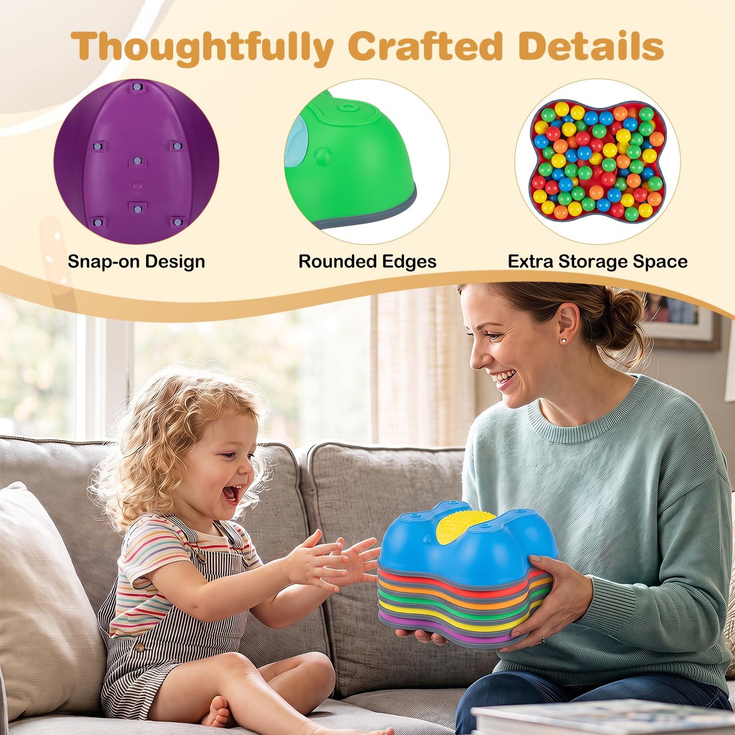 Kids Stepping Stones, Stackable Balance Blocks