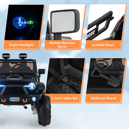 2 Seater Ride On Car with Remote Control and Horn for Boys and Girls