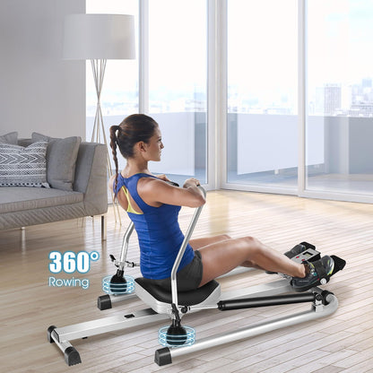 Hydraulic Rowing Machine with LCD Monitor for Home Gym