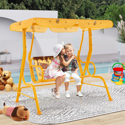 Kids Swing Chair with Adjustable Canopy and Safety Belts