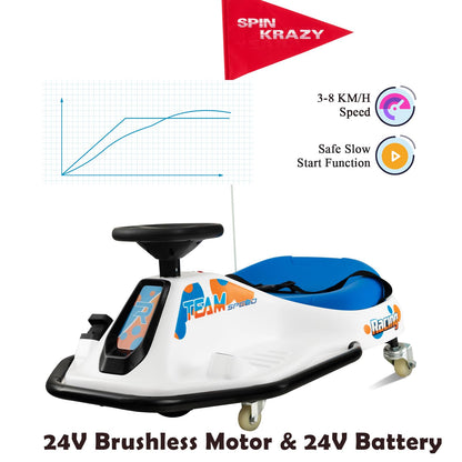 Electric Drifting Go Kart for Kids with 360° Spin Wireless Connection and USB