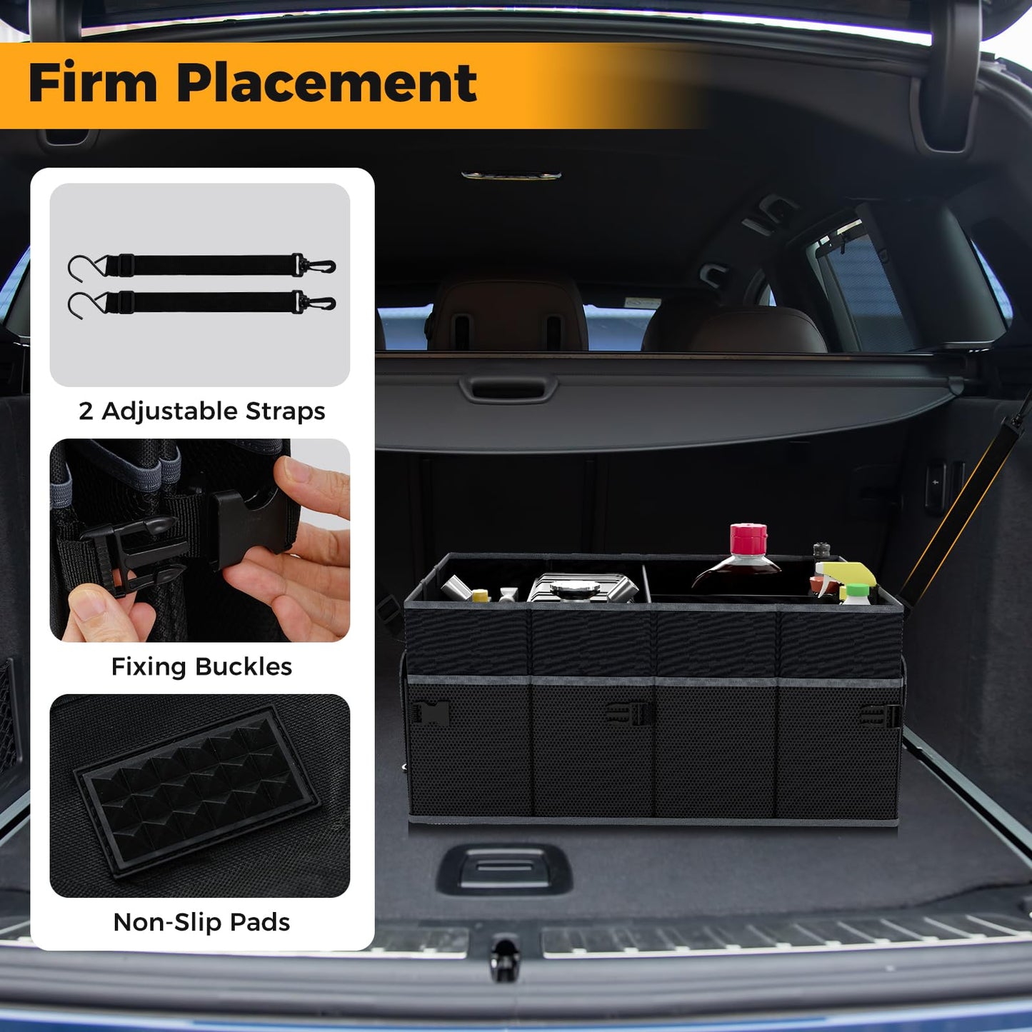 Car Trunk Organizer 48L Collapsible Cargo Storage Box