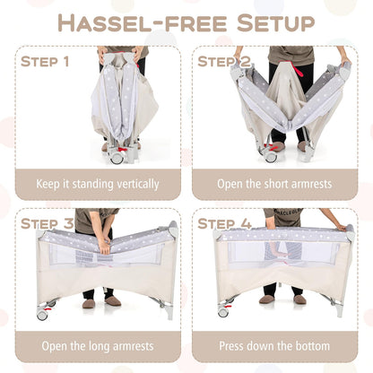 5-In-1 Baby Bassinet Crib Bedside Sleeper Nursery Center