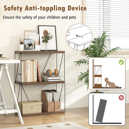 3-Tier Multipurpose Display Rack with Metal Frame for Living Room Home Office