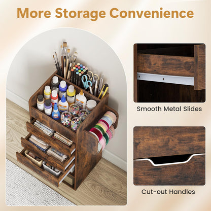 3 Drawers Mobile File Cabinet, Lateral Storage Chest
