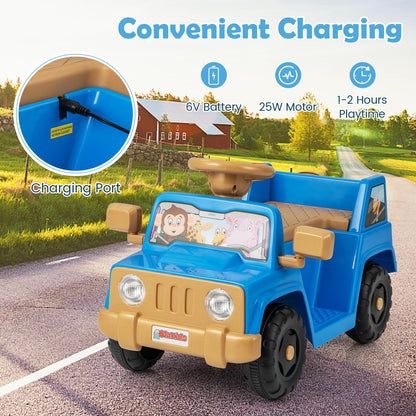 6V Kids Riding Toy with Sound Effects One-Button Start