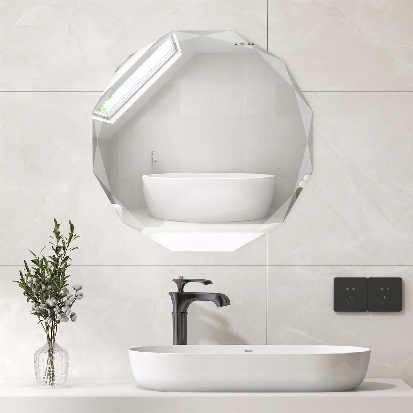 Premium Silver Polished Frameless Wall Mount Mirror