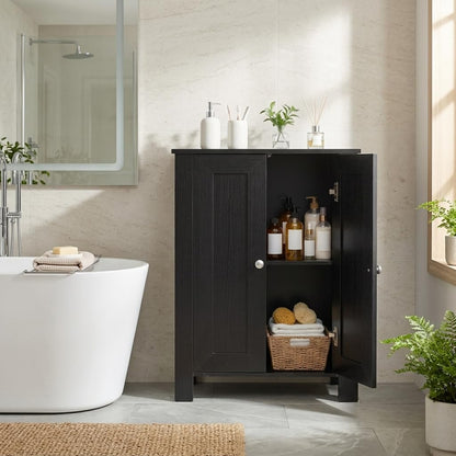 Bathroom Storage Cabinet, Freestanding Storage Cupboard with Double Doors