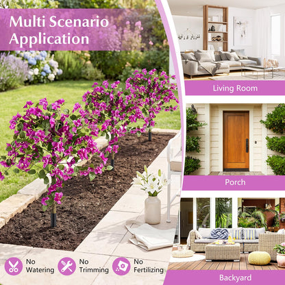 2 Pack Bougainvillea Artificial Trees with Stable Ground Spike