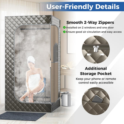 Portable Steam Sauna for Home with 3L Steam Generator