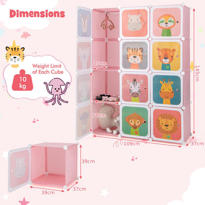 12 Cube Portable Kids Wardrobe with Hanging Section